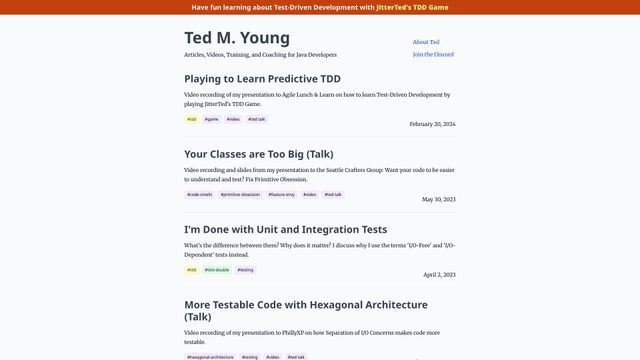 Screenshot of Ted M. Young