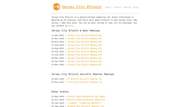 Screenshot of Jersey City Bitcoin