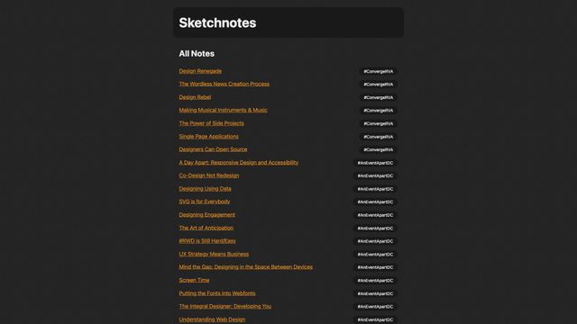 Screenshot of sketchnotes.sixtwothree.org