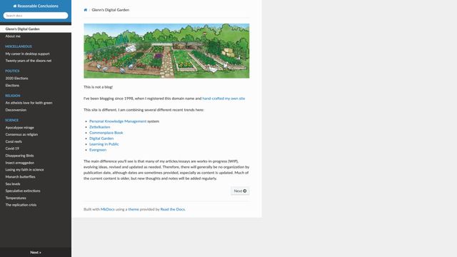 Screenshot of Reasonable Conclusions