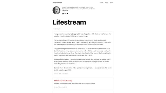 Screenshot of Lifestream