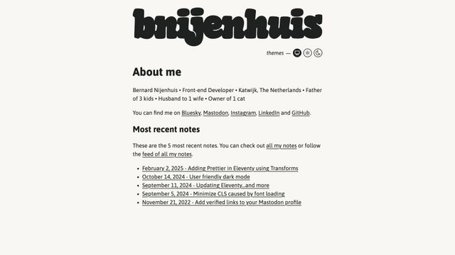 Screenshot of Bernard Nijenhuis • Front-end Developer | bnijenhuis