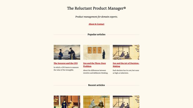Screenshot of The Reluctant Product Manager®