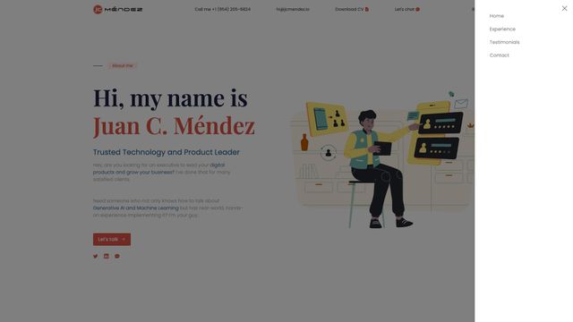 Screenshot of JC Mendez - Senior Technology Executive and Advisor