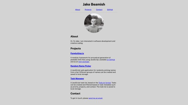 Screenshot of Jake Beamish
