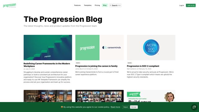 Screenshot of Progression: Helping teams to grow, together