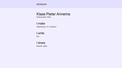 Screenshot of Klaas Pieter Annema