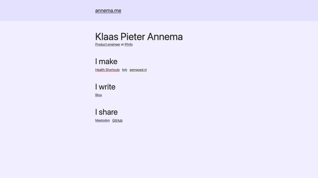 Screenshot of annema.me