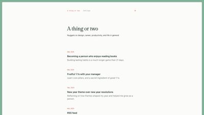 Screenshot of A thing or two