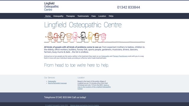 Screenshot of Lingfield Osteopathic Centre, Surrey
