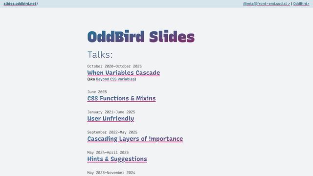 Screenshot of OddBird Slides