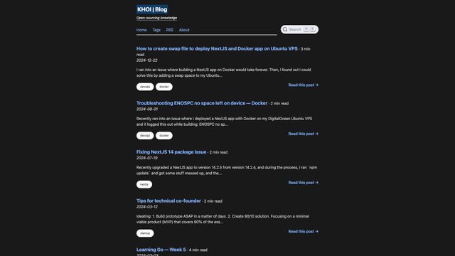 Screenshot of KHOI | Blog