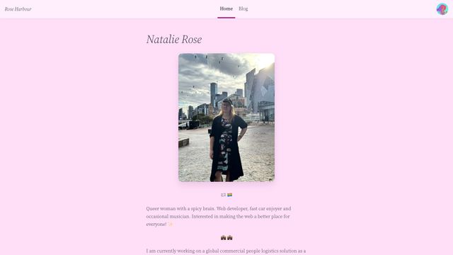 Screenshot of Rose Harbour | Home of Natalie Rose