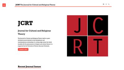 Screenshot of Journal for Cultural and Religious Theory