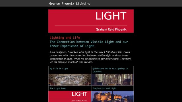 Screenshot of Lighting and Life | Graham Phoenix Lighting