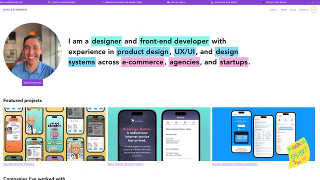 Screenshot of Home | Dan Leatherman