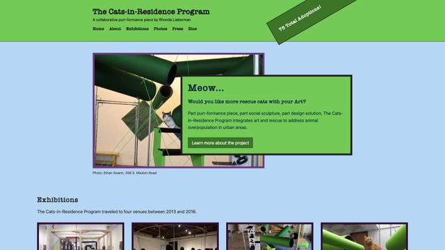 Screenshot of The Cats-in-Residence Program