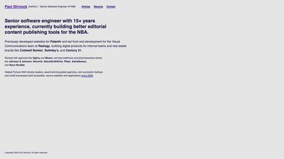 Screenshot of Paul Shrycok