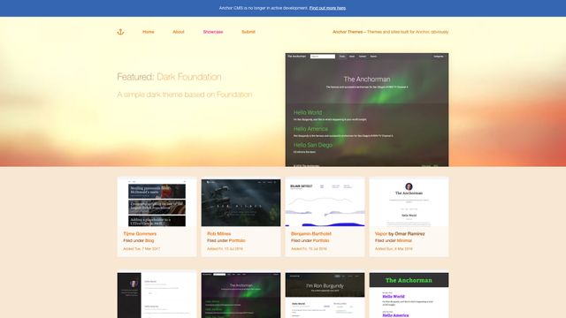 Screenshot of Welcome - Anchor Themes