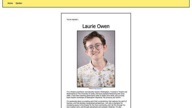 Screenshot of Home • Laurie Owen