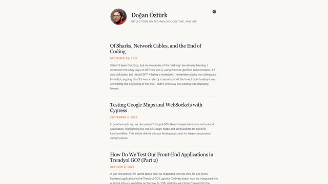 Screenshot of Doğan Öztürk | Blog
