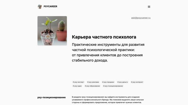 Screenshot of Карьера частного психолога - Стратегии успешной практики