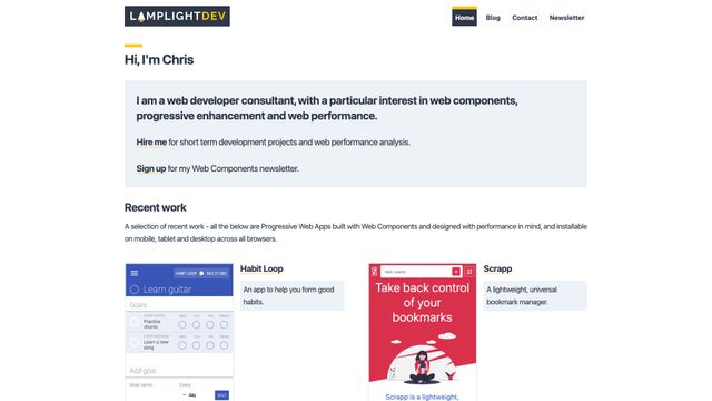 Screenshot of lamplightdev - Home