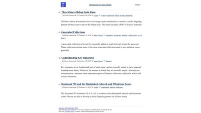 Screenshot of Resources For Jazz Guitar