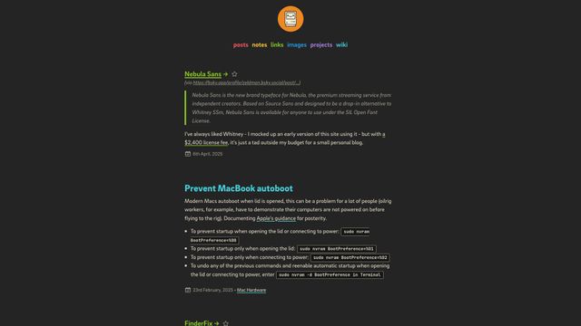 Screenshot of Steve's Notes