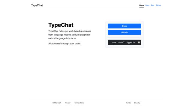 Screenshot of TypeChat