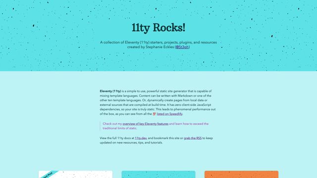 Screenshot of 11ty Rocks!