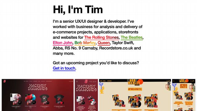 Screenshot of Tim Gilpin Portfolio