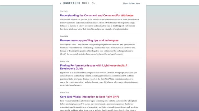 Screenshot of UNDEFINED NULL /