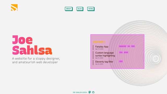 Screenshot of Joe Sahlstrom • Front-end Developer