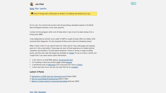 Screenshot of Jon Park