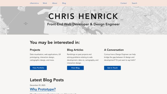 Screenshot of Home – Chris Henrick