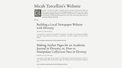 Screenshot of Micah Torcellini's Website