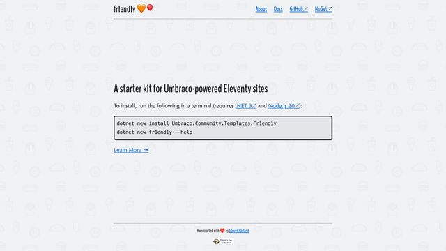 Screenshot of A starter kit for Umbraco-powered Eleventy sites | fr1end1y