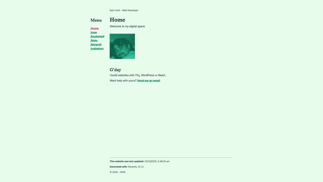 Screenshot of Home | samhuth.com