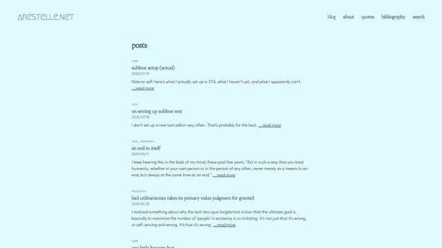 Screenshot of posts - arestelle.net