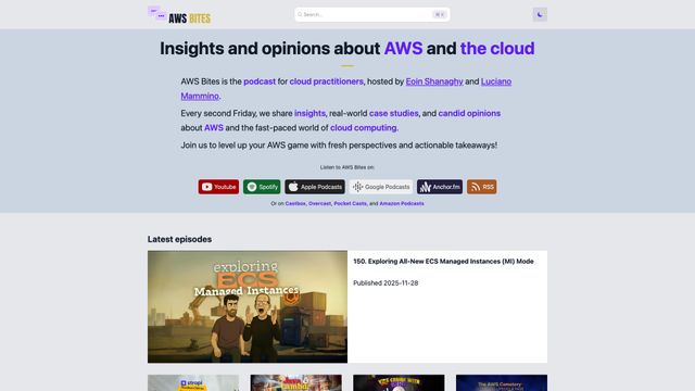 Screenshot of AWS Bites podcast