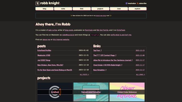 Screenshot of Robb Knight