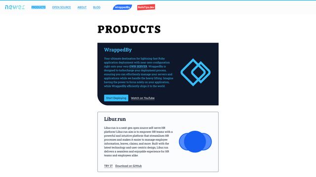 Screenshot of Newer: Products