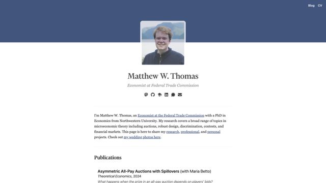 Screenshot of Home | Matthew W. Thomas