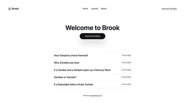 Screenshot of Brook HTML Template - Frontpage one