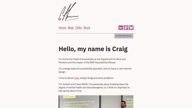 Screenshot of Home - craigabbott.co.uk