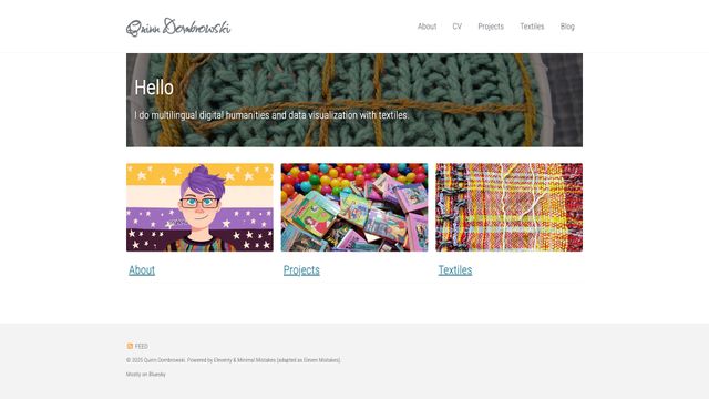 Screenshot of Hello - Quinn Dombrowski