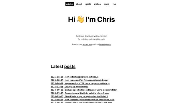 Screenshot of Christian Fei's Blog - cri.dev