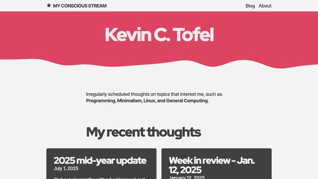 Screenshot of Kevin C. Tofel