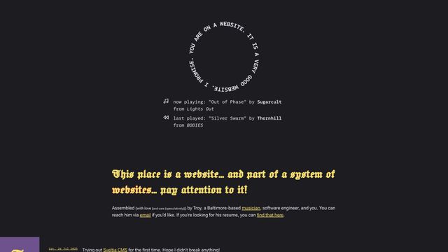 Screenshot of Welcome :: www.troyv.dev